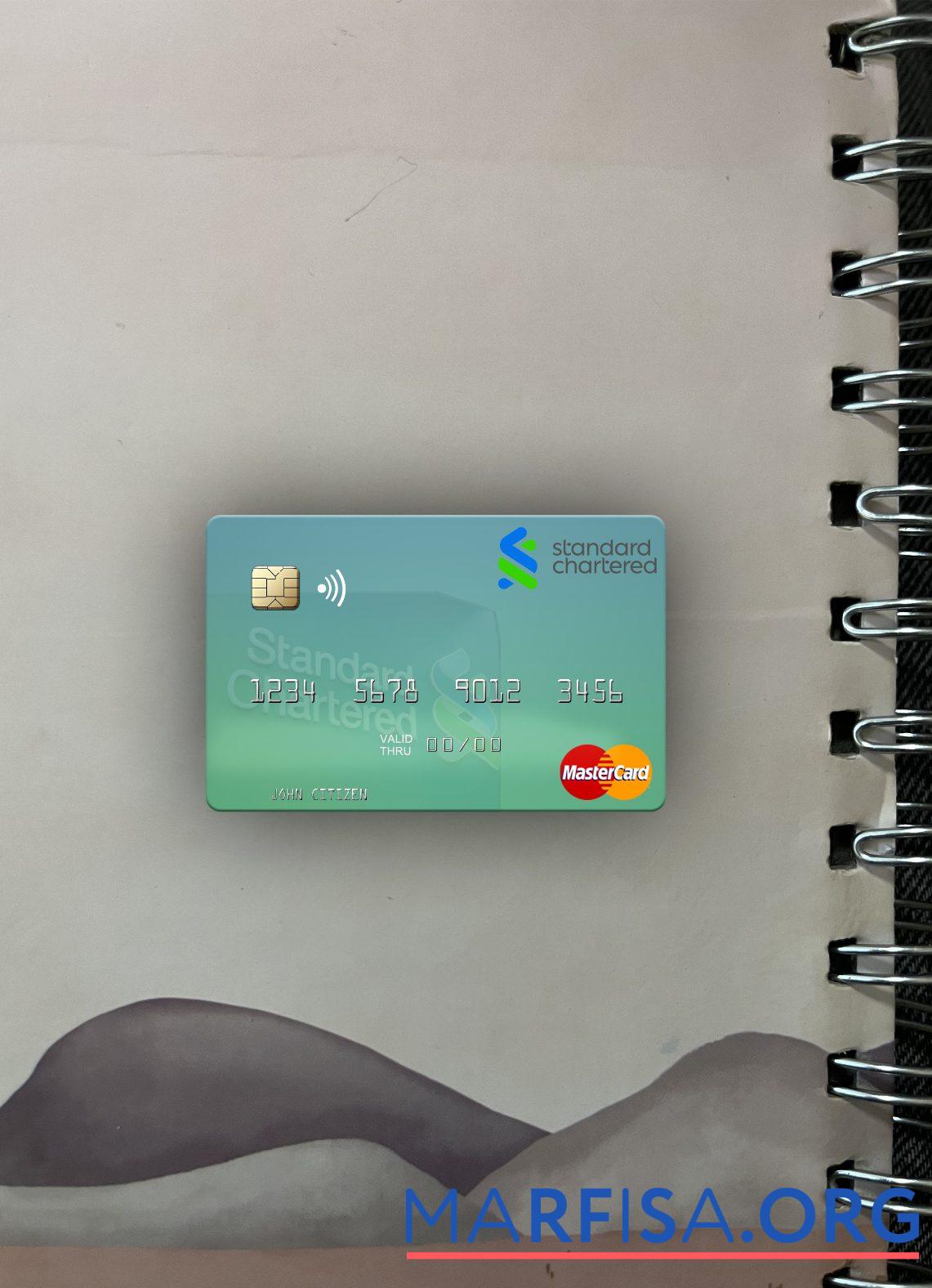 Realistic Zimbabwe Standard Chartered mastercard photolook front real example